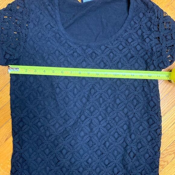 Jones New York lace front short sleeved t-shirt black size large - Picture 4 of 5
